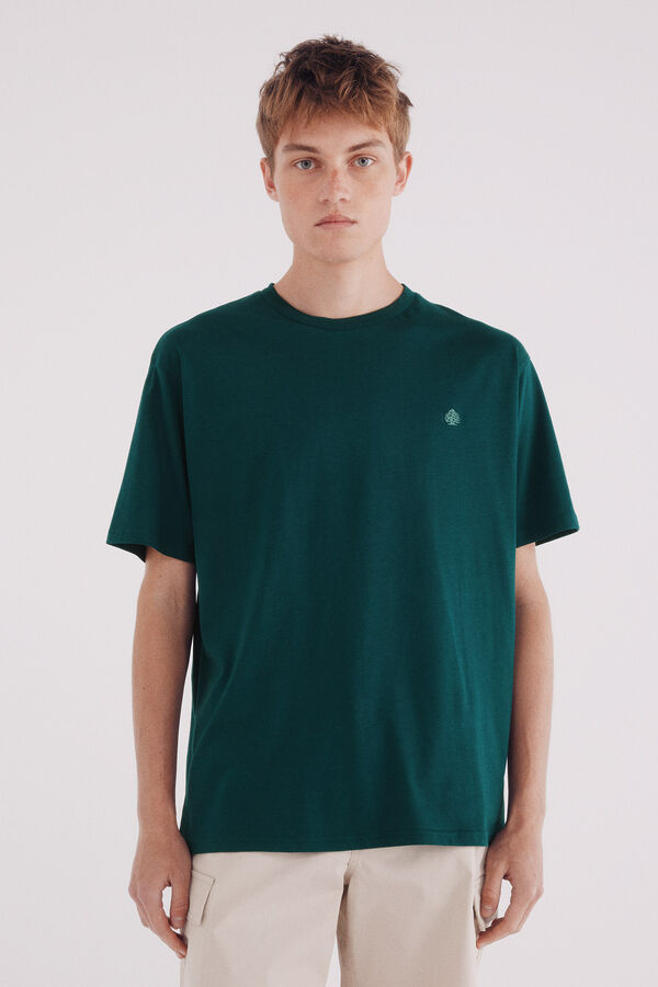Springfield Camiseta básica com gola redonda verde