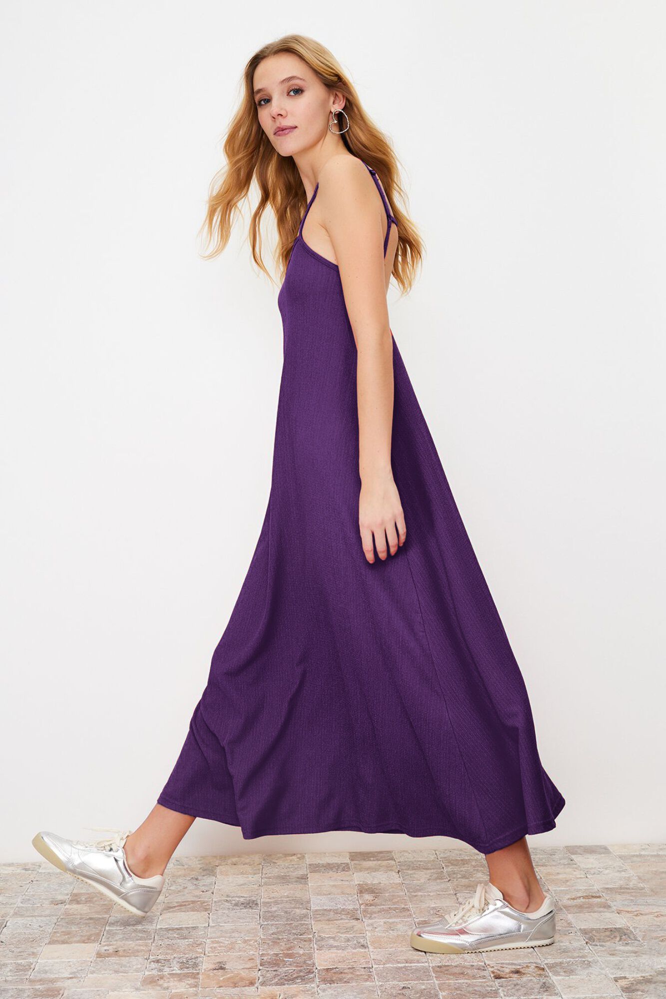 Trendyol Vestido maxi espalda descubierta