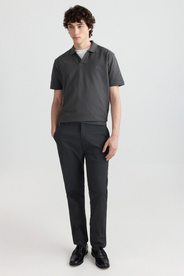 Springfield Cal&ccedil;as chino microestampadas slim fit cinzento