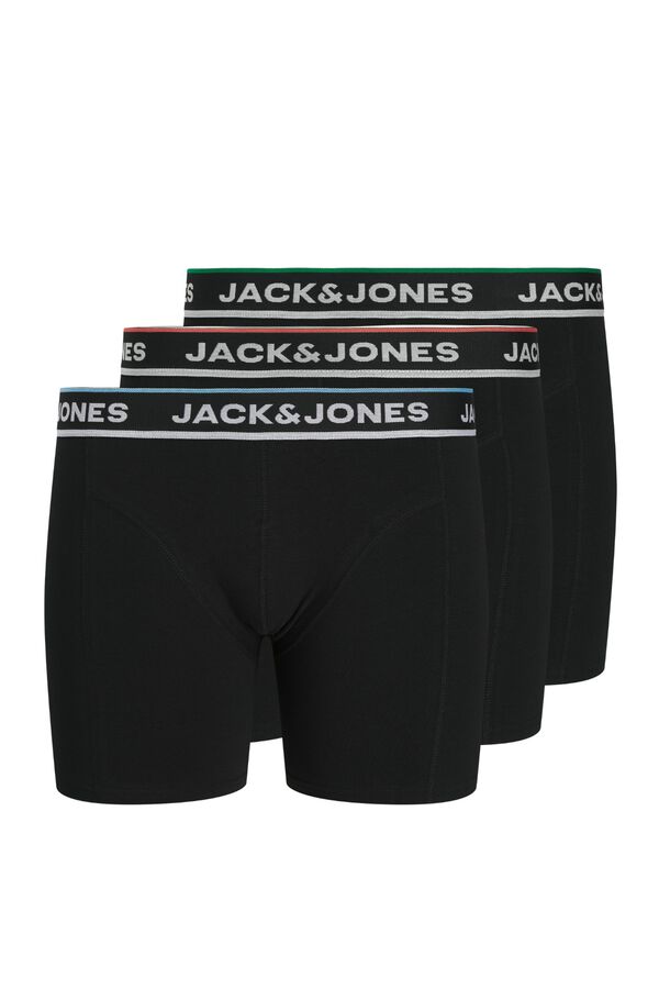 Jack & Jones PLUS Boxer curto em algod&atilde;o preto