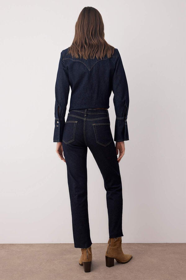 Trendyol Jeans retos de cintura alta azul