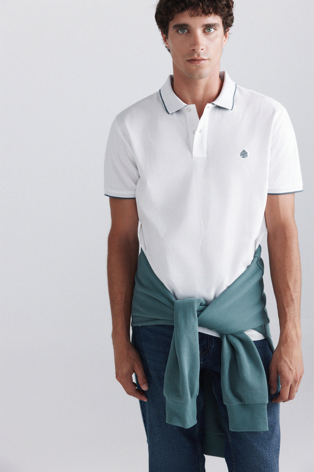 Springfield Polo piqu&eacute; com contrastes slim fit