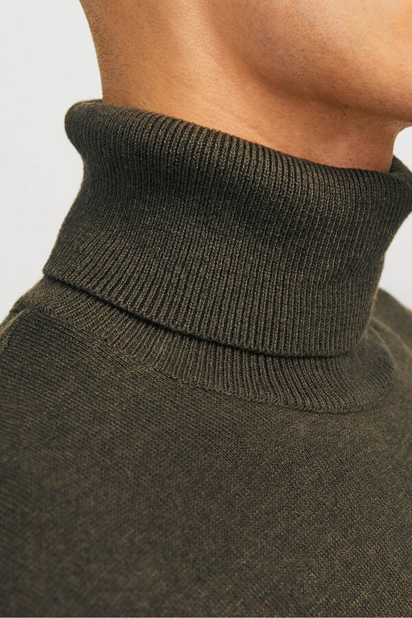 Jack & Jones Camisola b&aacute;sica de gola alta verde