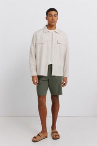 Springfield Bernuda dobby lino comfort fit