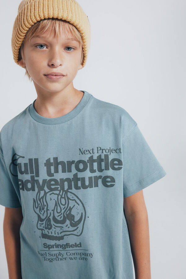 Springfield Kids Camiseta caveira para meninos azul