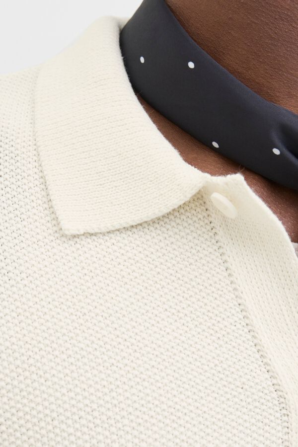 Jack & Jones Polo de crochet com caimento relaxado branco