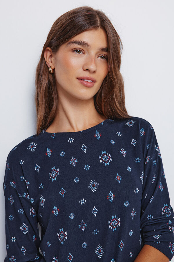 Springfield T-shirt estampada combinada  azul