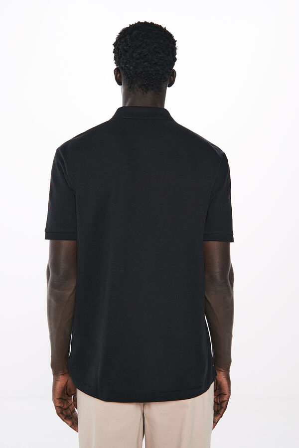 Springfield Essential regular fit piqué polo shirt black