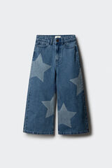 Springfield Kids denim jeans culotte para meninas com estrelas azul