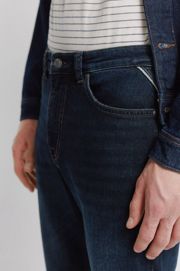 Springfield Jeans lavagem escura slim fit azul