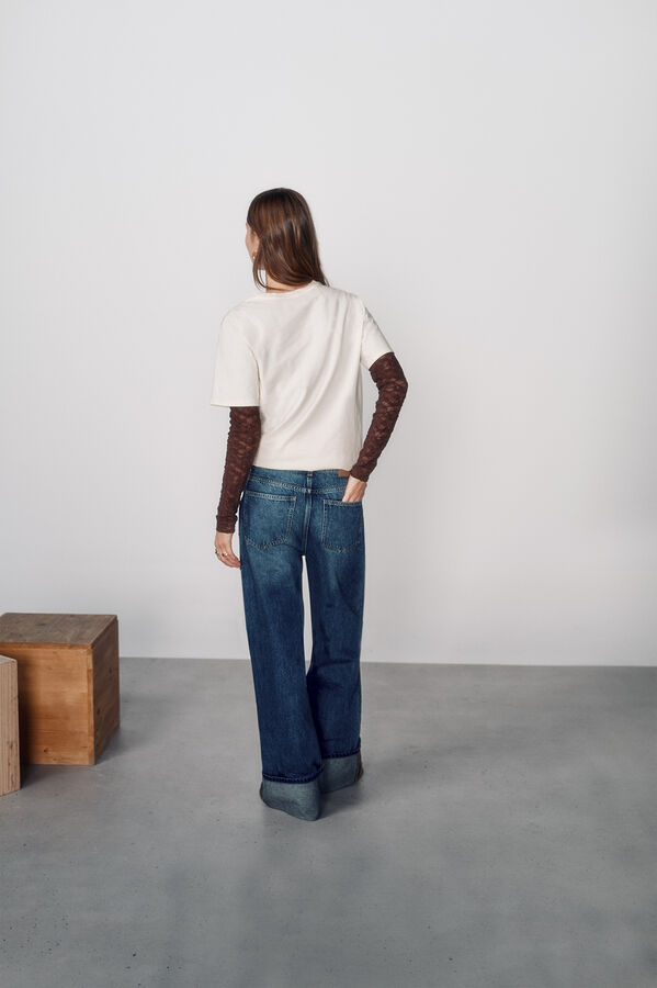 High Spirits Jeans com punho azul