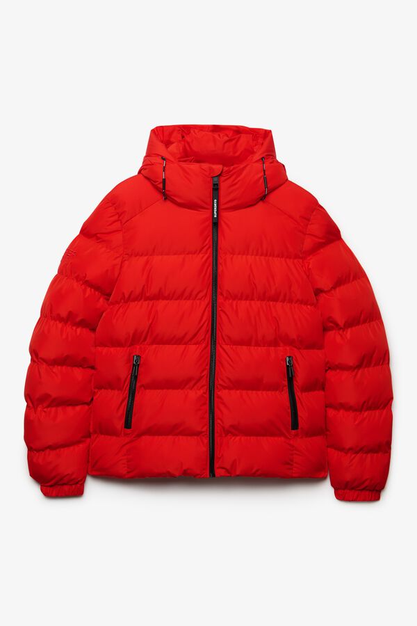 Superdry Casaco acolchoado com capuz vermelho