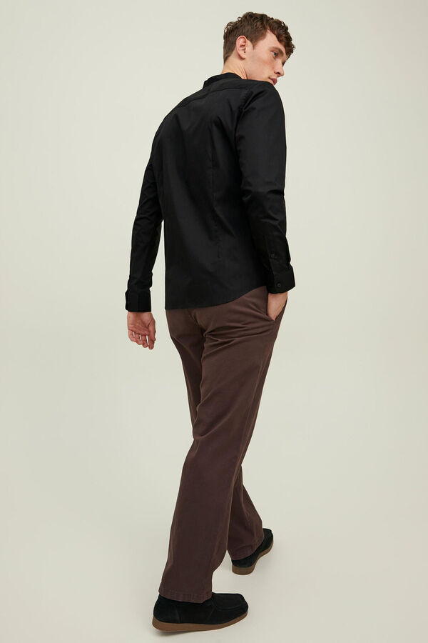 Jack & Jones Mandarin collar shirt black