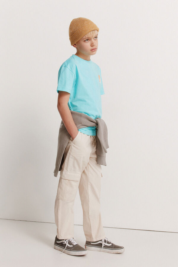 Springfield Kids T-shirt manga curta de praia de menino preto