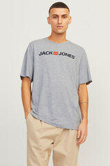 Jack & Jones T-shirt manga curta logo cinzento