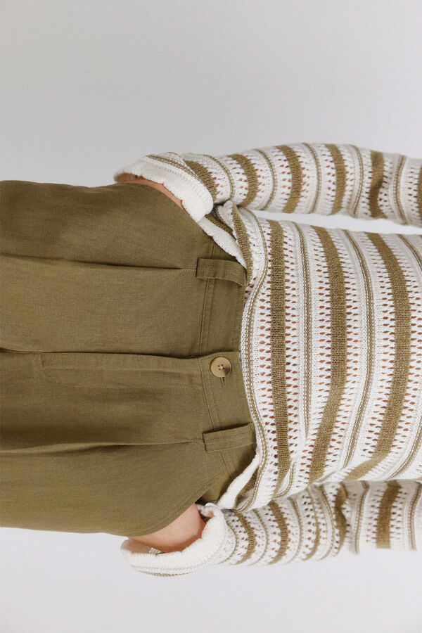 Springfield Cal&ccedil;as de linho estampado