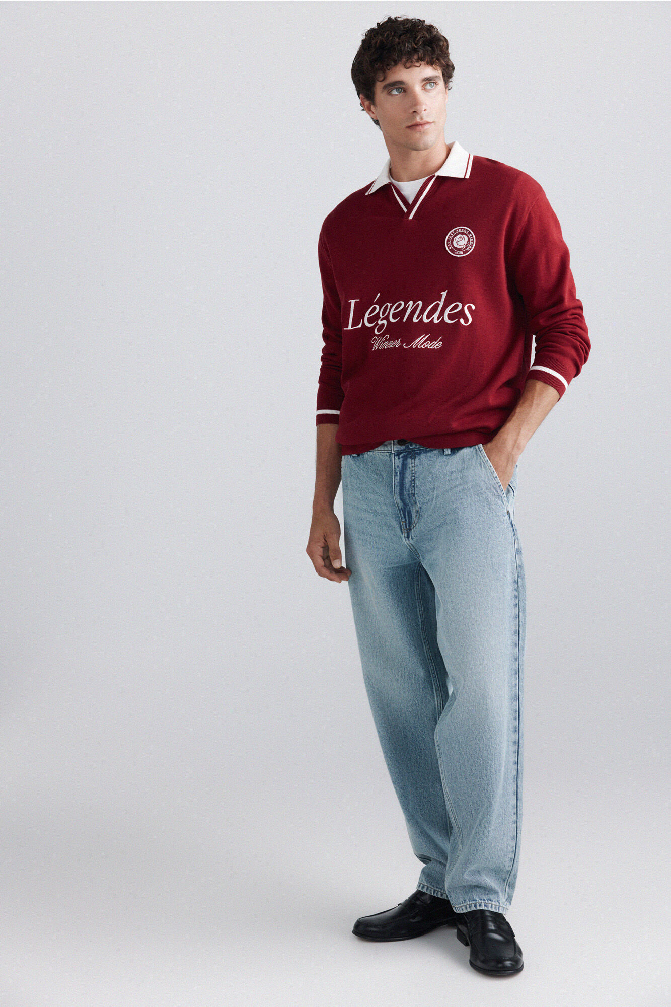 Springfield Polo de malha com slogan