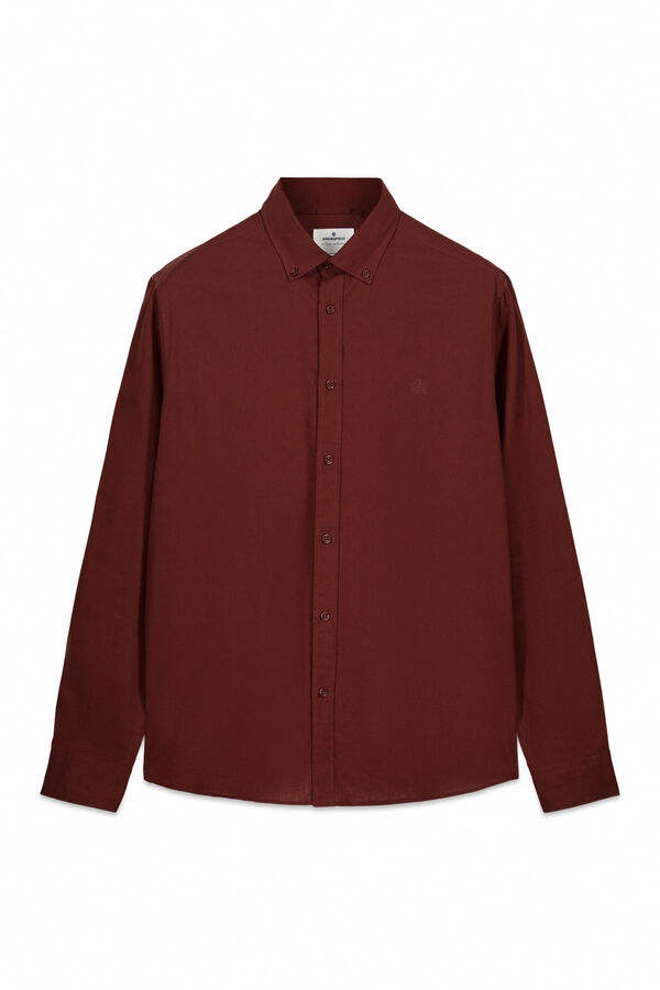 Springfield Sobrecamisa de linho com bolso overshirt vermelho