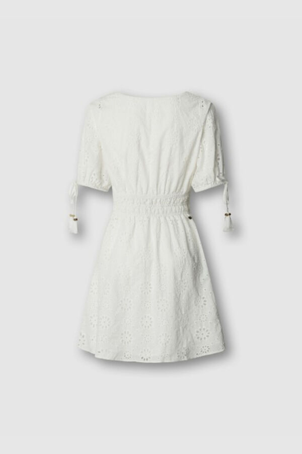 Pepe Jeans Vestido curto de manga curta branco