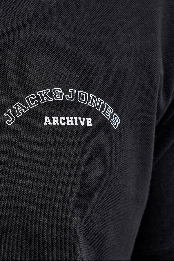 Jack & Jones PLUS Basic short sleeve polo shirt black