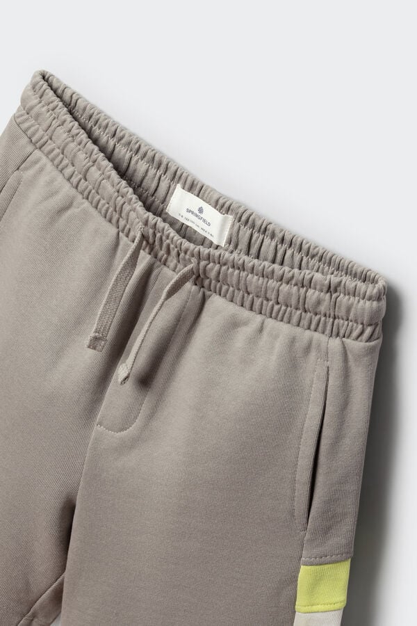 Springfield Kids Bermuda jogger com franjas para menino cinzento