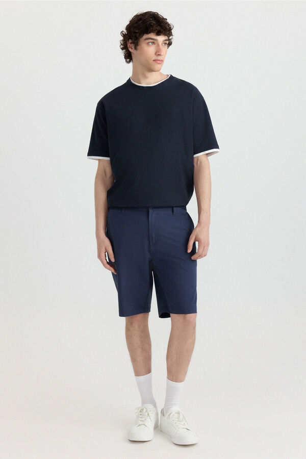 Springfield Bermuda t&eacute;cnica wide & relaxed fit azul