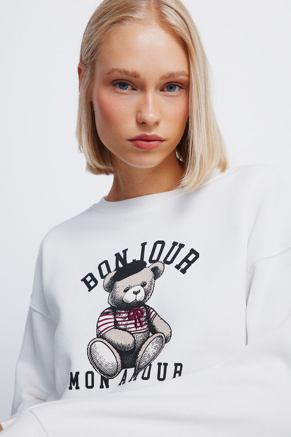 Springfield Sweatshirt "Bonjour mon amour" bege