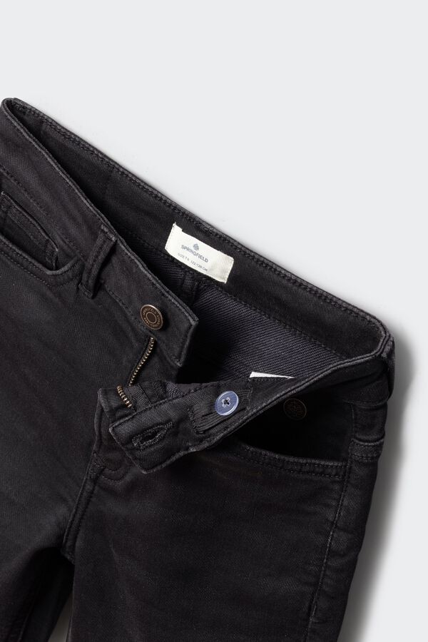 Springfield Kids Bermuda jeans slim knit para menino preto