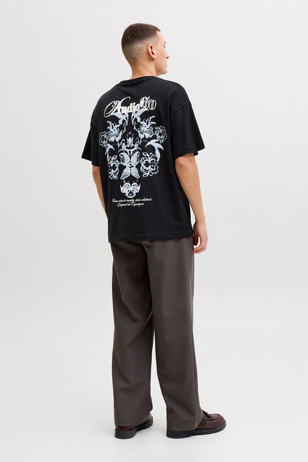 Jack & Jones Camiseta loose algod&oacute;n negro