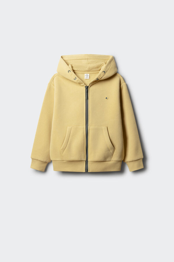 Springfield Kids Sweatshirt com capuz aberto para menino amarelo