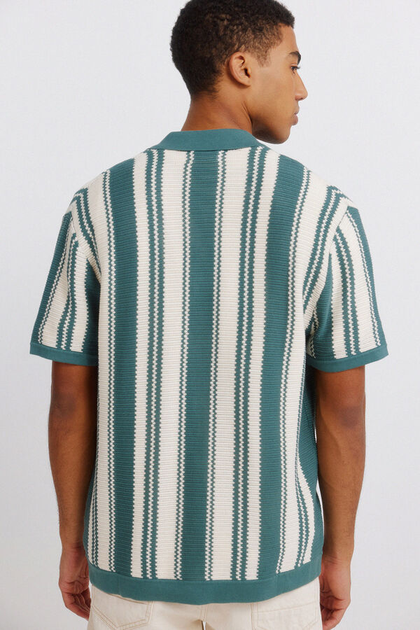 Springfield Casaco de malha &agrave;s riscas com bot&otilde;es azul