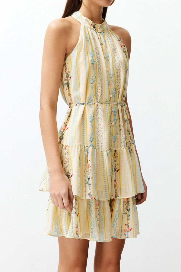 Trendyol Vestido estampado lazo amarillo