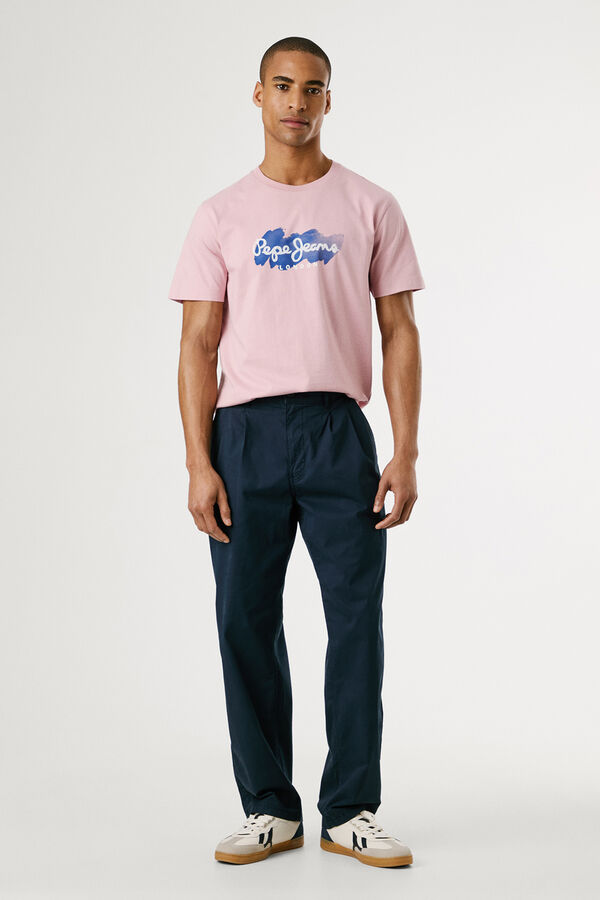 Pepe Jeans  Camiseta de manga curta com logo e estampado frontal. rosa