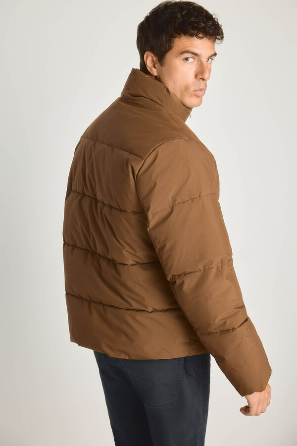 Jack & Jones Blus&atilde;o puffer gola alta castanho