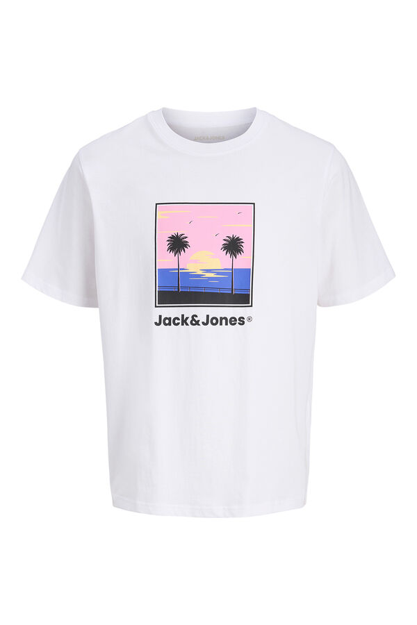 Jack & Jones T-shirt manga curta em algod&atilde;o branco