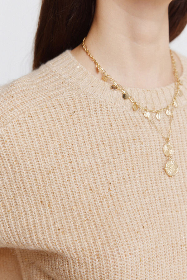 Springfield Camisola com lantejoulas castanho