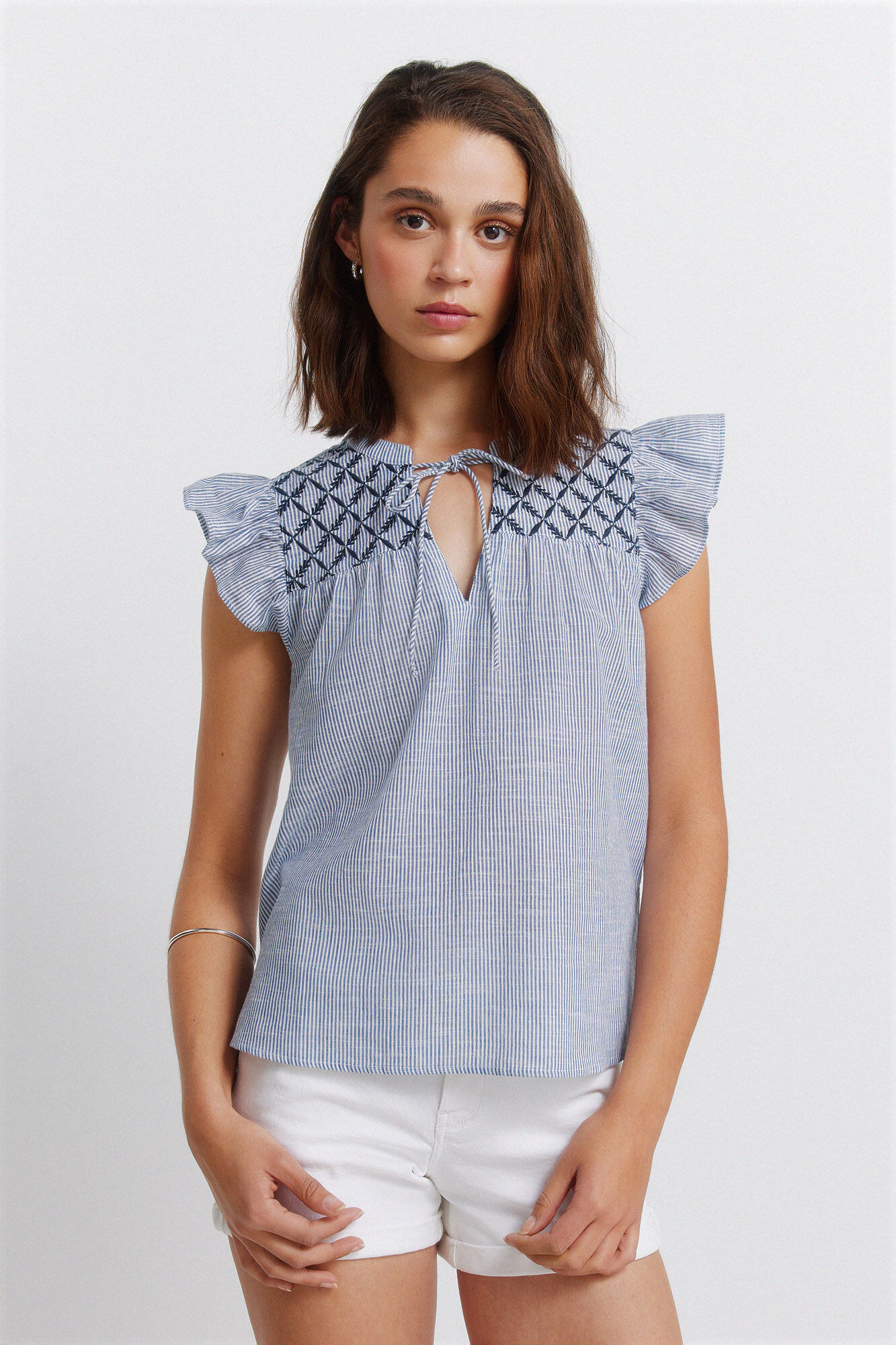 Springfield Blusa com folhos em plumeti