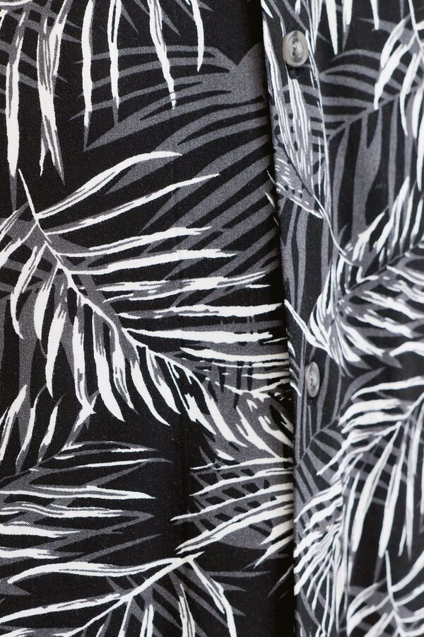 Jack & Jones PLUS Camisa resort estampado tropical negro