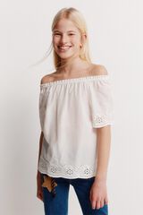 Springfield Kids Blusa bordada para menina branco