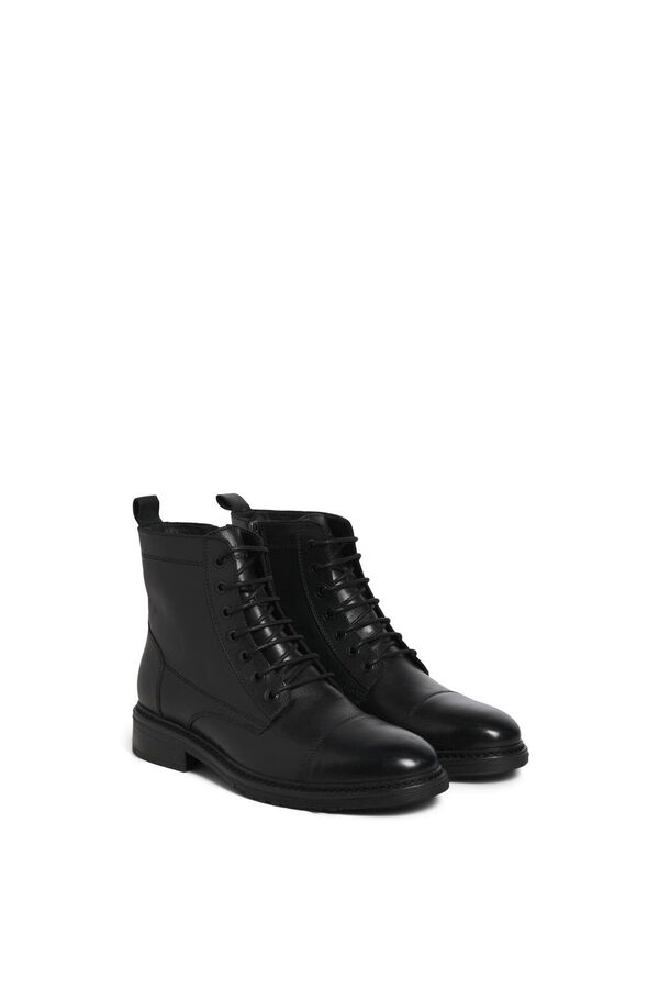 Jack & Jones Botas de couro para homem preto