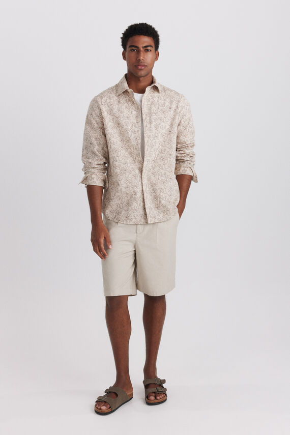 Camisa tipo lino rayas