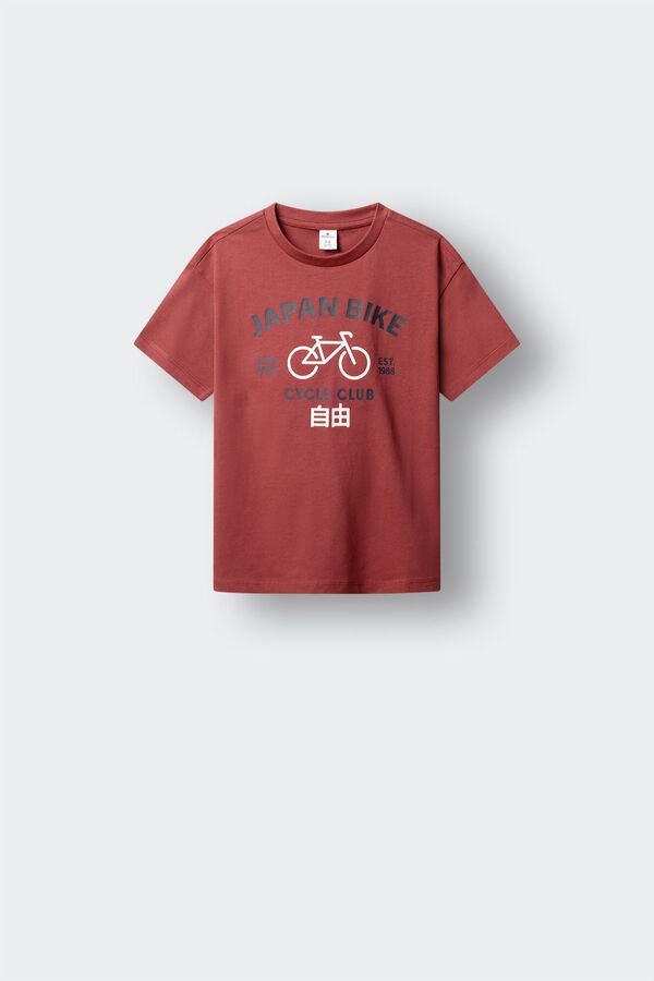 Springfield Kids T-shirt de manga curta "Japan Bike" para menino borgonha