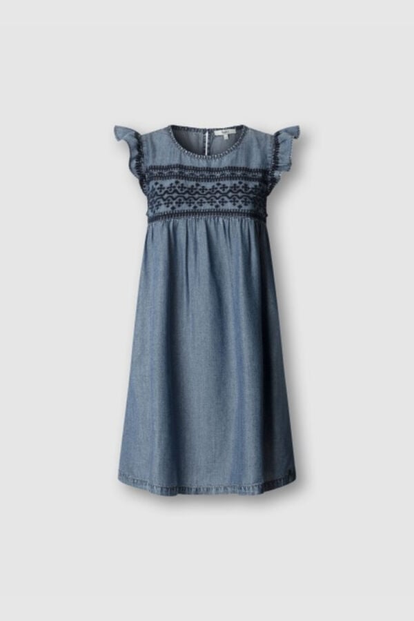 Pepe Jeans Vestido com manga de folhos azul