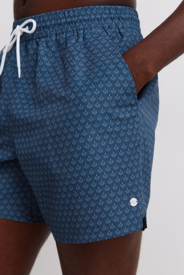 Springfield Fato de banho estampado mosaico bolso fecho-&eacute;clair azul