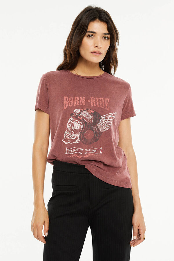 System Action Camiseta posicional moto burdeos