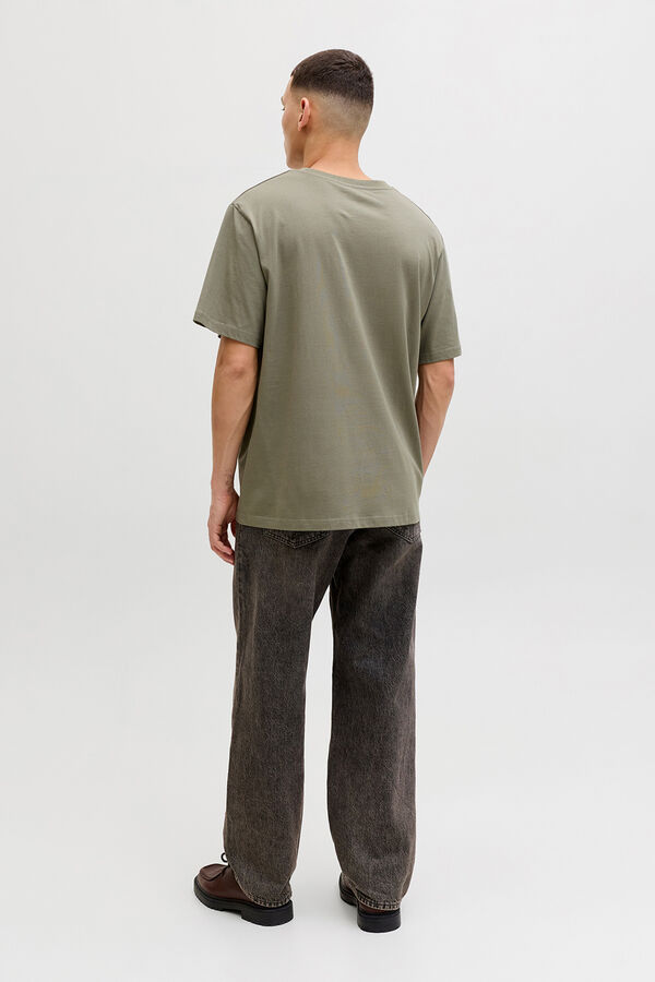 Jack & Jones T-shirt manga curta em algod&atilde;o cinzento