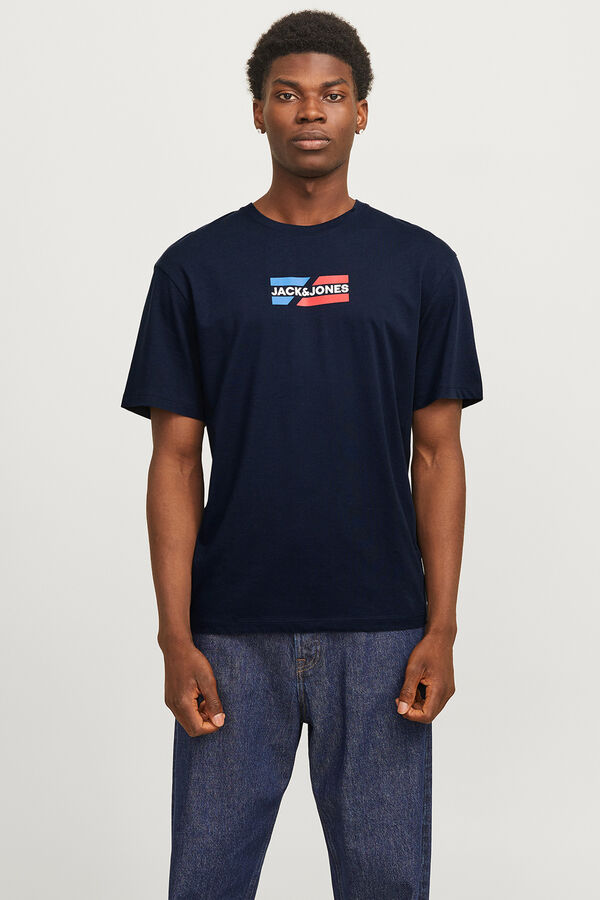 Jack & Jones T-shirt com logo na frente azul