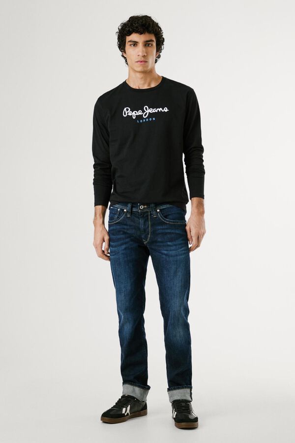 Pepe Jeans T-shirt manga comprida preto