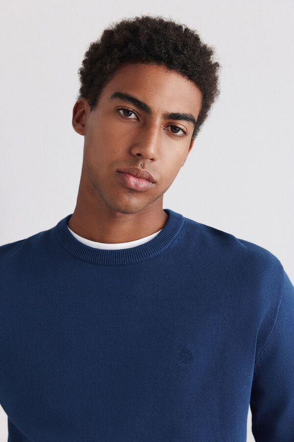 Springfield Camisola b&aacute;sica gola redonda azul