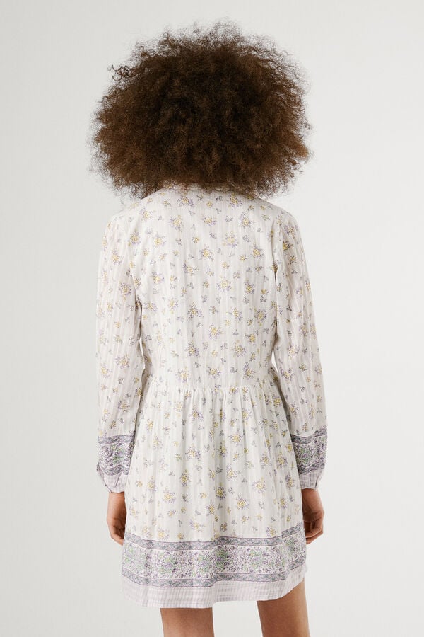 Pepe Jeans  Vestido curto de manga comprida com estampado floral. estampado